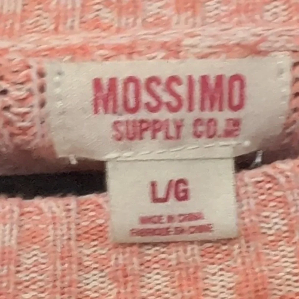Mossimo Supply Co. Peach Marled 100% Cotton Raglan Knit Sweater, Women's Large